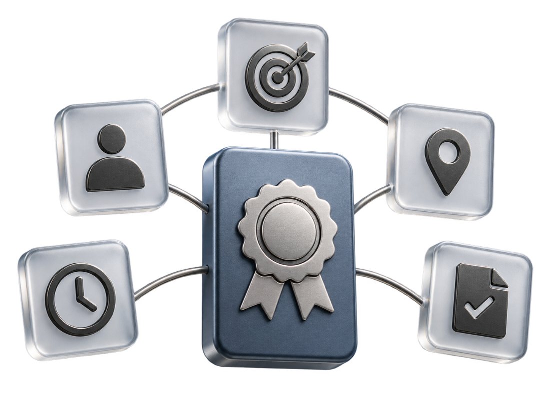 Certificado digital conectado a regras de usuário, finalidade, local, horário e registro